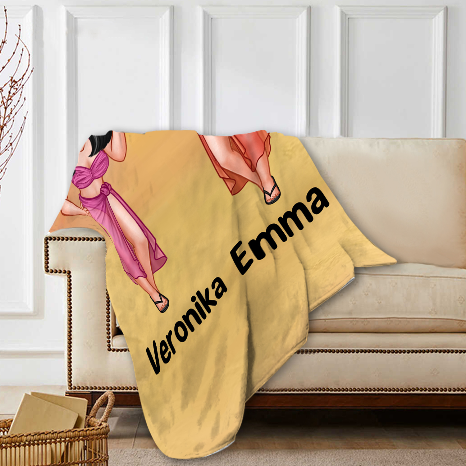 Personalisierte 2 Namen Surfbrett Polyester Somme Strandtuch Badetuch Geschenk für Freundin