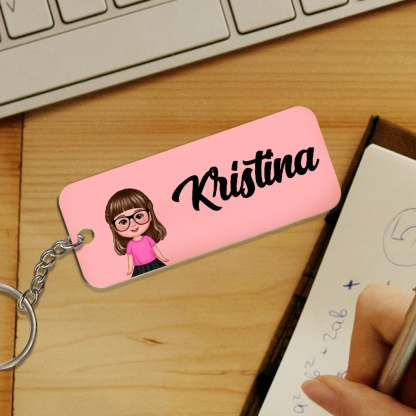 Personalisierbare Name & Muster Schlüsselanhänger-Mein erster Schultag