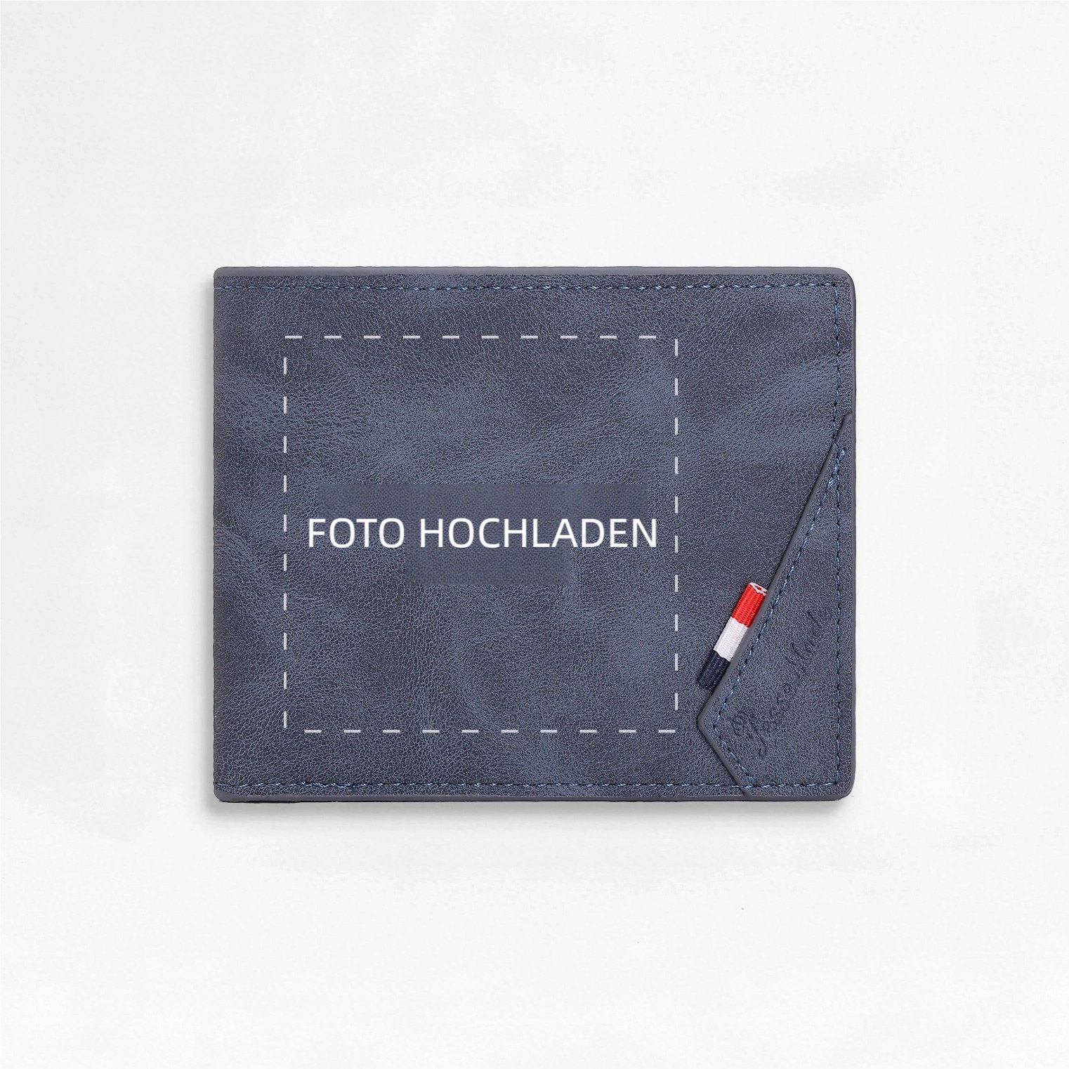 Personalisierte Herren‑Geldbörse mit Foto‑Gravur oder Monogramm Initiale