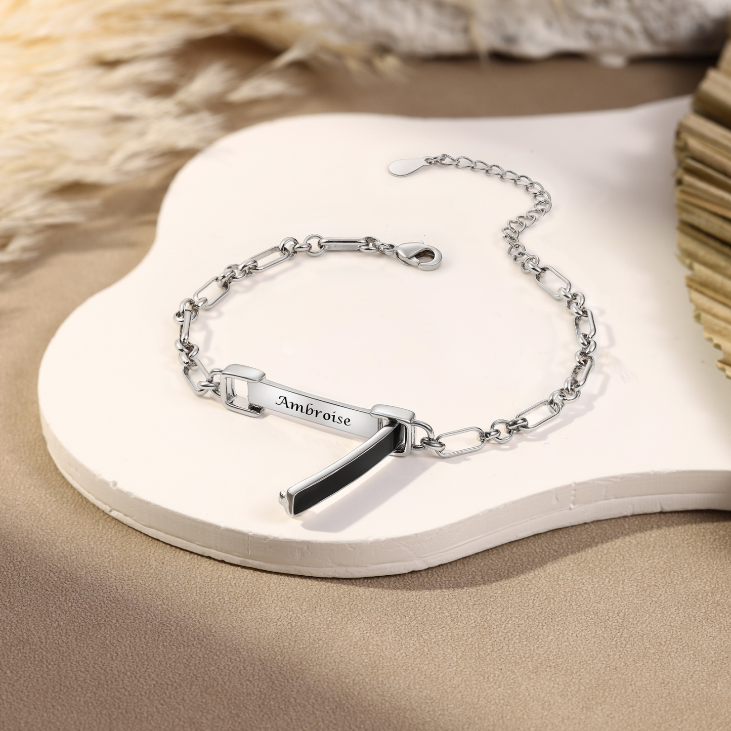 Personalisierte Partner-ID-Armbandketten mit Namen