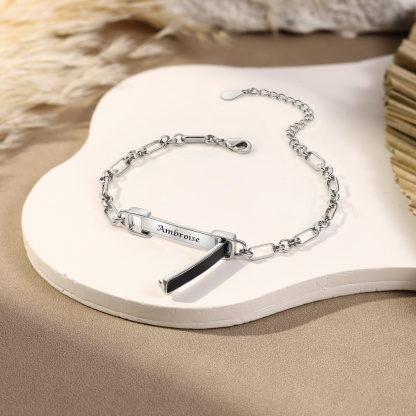 Personalisierte Partner-ID-Armbandketten mit Namen