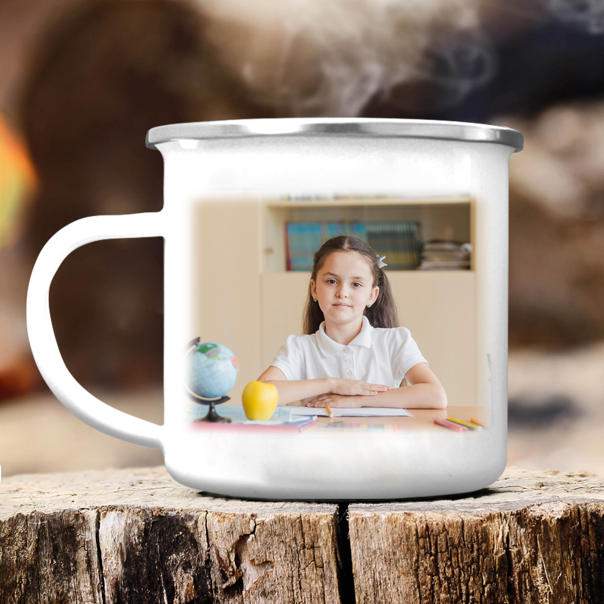 [Copy]Schulanfang Geschenkset -Personalisierter Name Emaille Tasse & Regenbogen Stifteetui Stifttasche & Löwenzahn Armbänder Set - Geschenk für Schulkind mit Geschenk Box