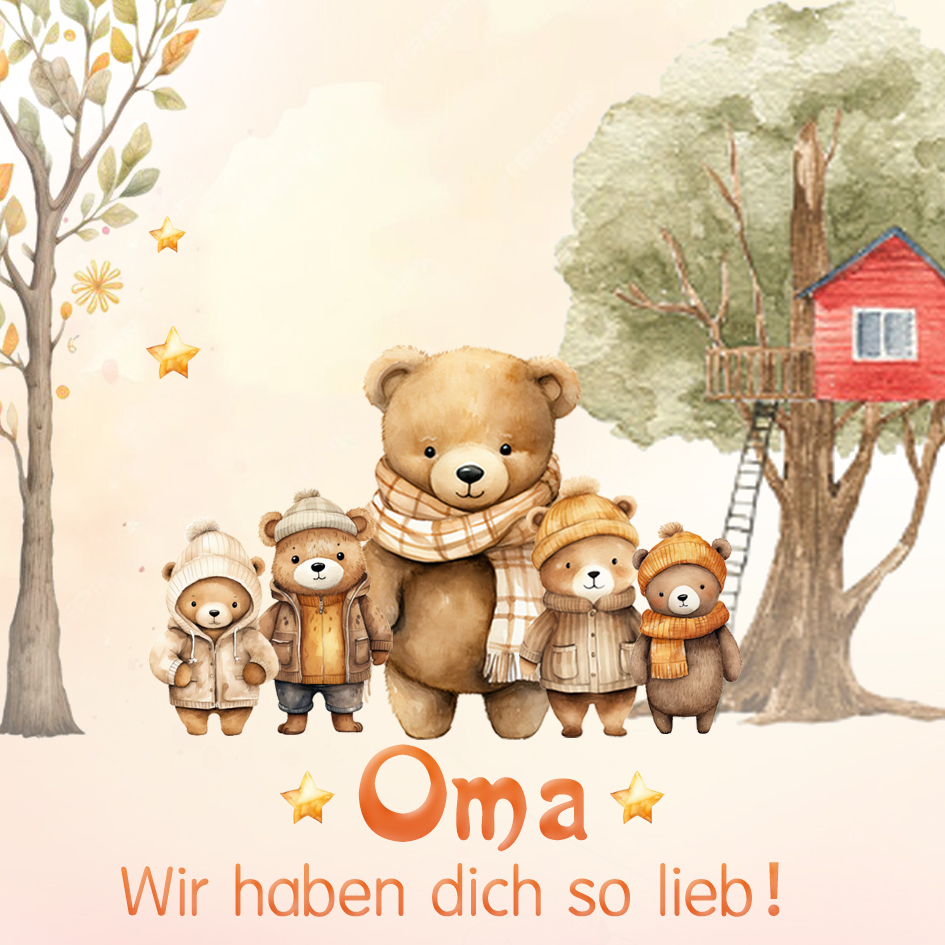 Personalisierte 4 Namen Gravur OMA Halskette mit 4 Geburtssteinen-Oma wir haben dich so lieb-Geschenk mit Nachrichtenkarte