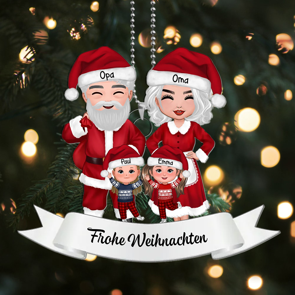 [Copy]Personalisierte 1-6 Namen Weihnachtsornament Oma/Opa & Enkelkinder Acryl-Anhänger 