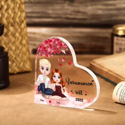 Personalisierter Text & 1 Name & Geburtsblume Herz Acryl-Deko für Oma Großmutter