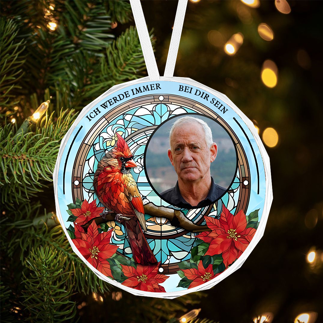 Personalisiertes Foto & 2 Texte Glas Gedenk-Weihnachtsornament Rund Ornament – Ein besonderes Andenken für die Weihnachtszeit