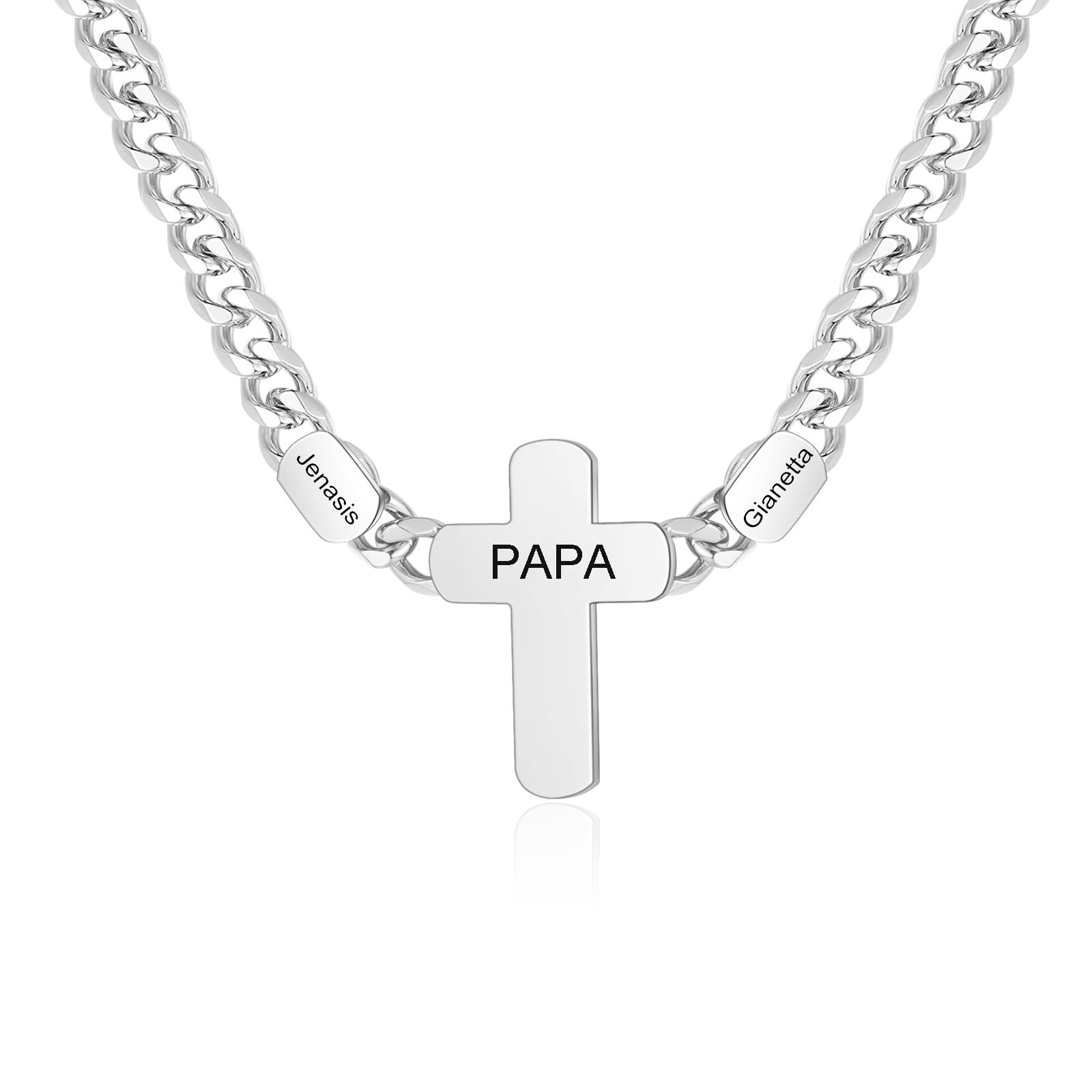 Personalisierte 2-4 Namen & Text Kommunion Kreuz Halskette