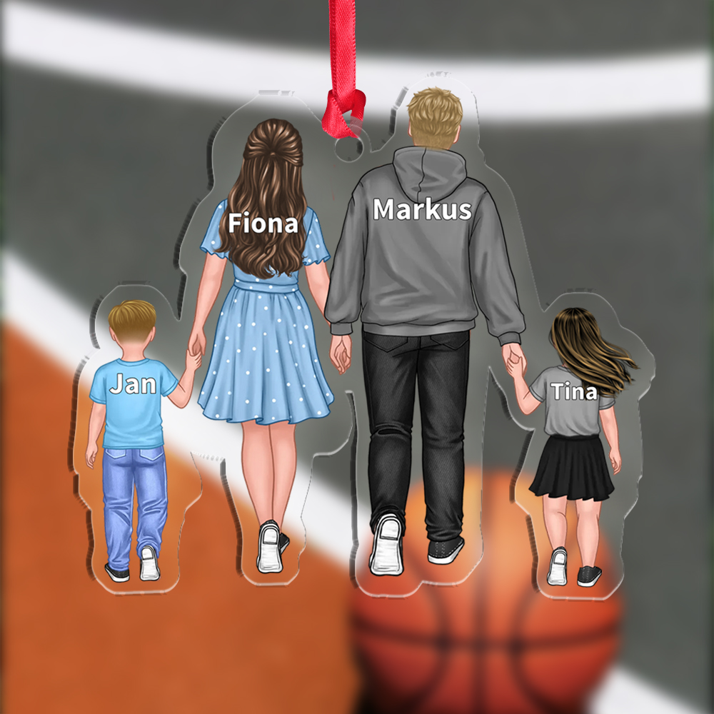 Acryl Weihnachtsornament-Personalisiertes Name Familie Ornament/Schlüsselanhänger mit Schlüsselring