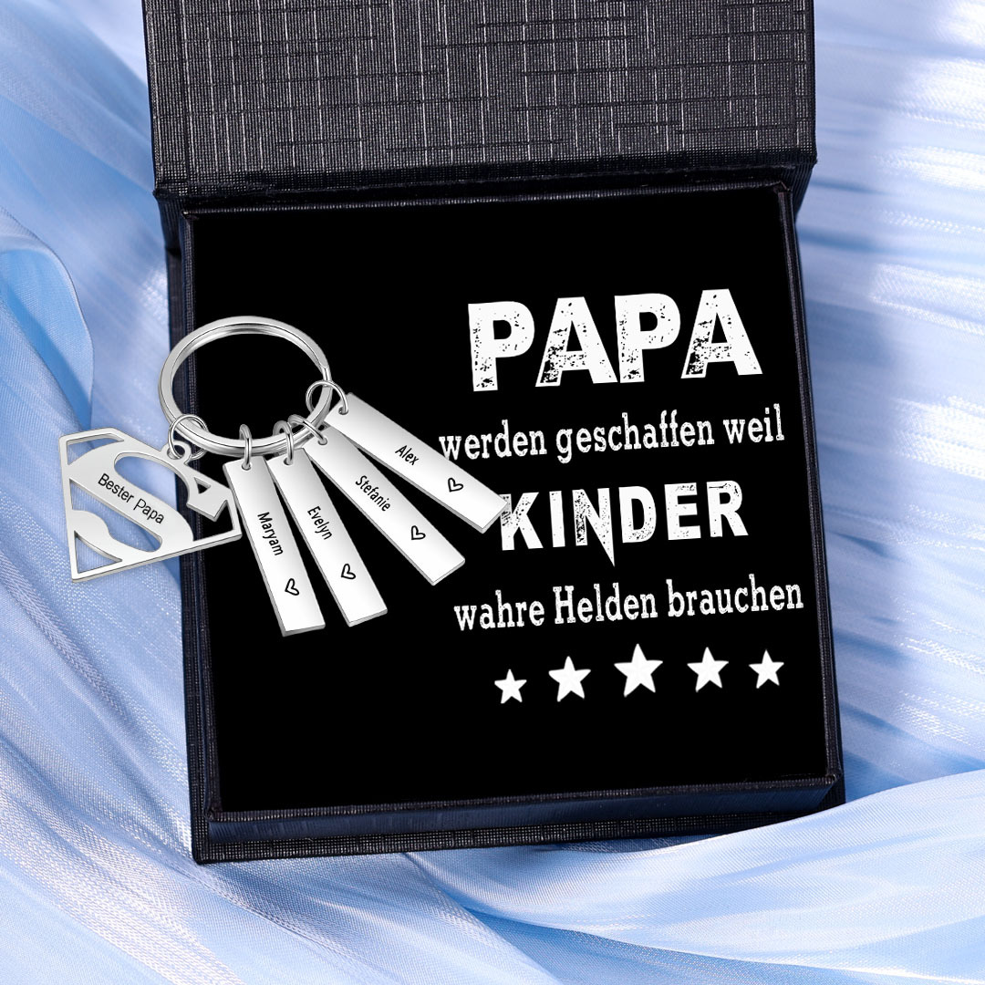 Kettenmachen Personalisierbarer Text & 1 Name Opa werden geschaffen weil Enkelkinder warhe Helden brauchen Schlüsselanhänger-Geschenk mit Nachrichtenkarte 14.99