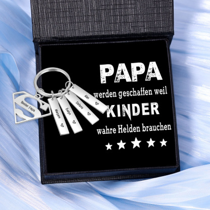 Kettenmachen Personalisierbarer Text & 1 Name Opa werden geschaffen weil Enkelkinder warhe Helden brauchen Schlüsselanhänger-Geschenk mit Nachrichtenkarte 14.99