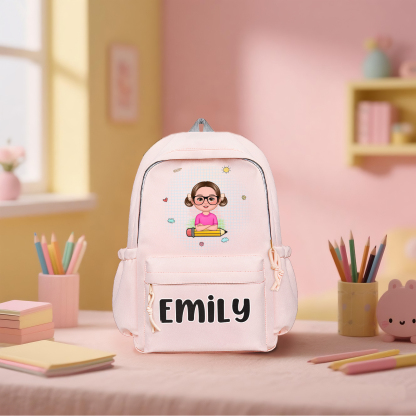 Personalisierte Name & Muster Rucksack Schüler Schultasche in 3 Farbe