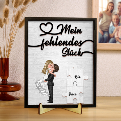 Pärchen Holzbild-Personalisierter 2 Namen Mein fehlendes Stück Puzzle Holzdekoration-für Paare