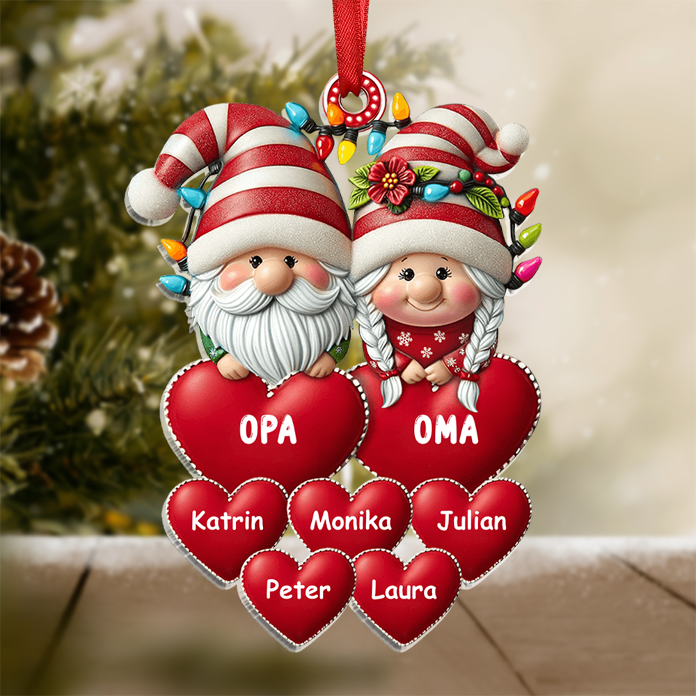 Personalisierte 1-8 Namen Weihnachtsornament Anhänger für Oma