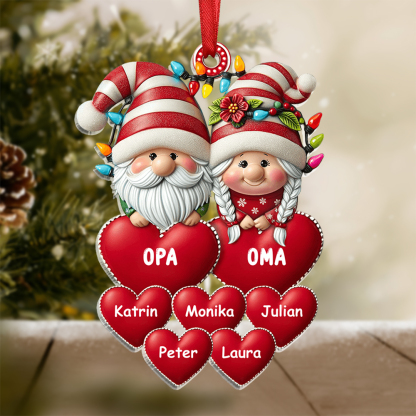 Personalisierte 1-8 Namen Weihnachtsornament Anhänger für Oma