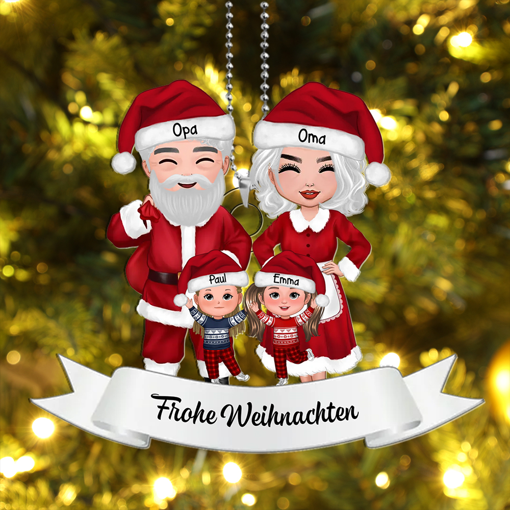 [Copy]Personalisierte 1-6 Namen Weihnachtsornament Oma/Opa & Enkelkinder Acryl-Anhänger 