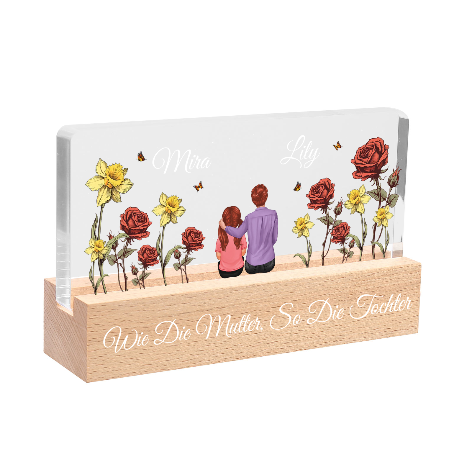 Personalisierte 6 Namen & Text Sonnenblume Elefant Nachtlicht Geschenk für Großmutter/Mutter zum Muttertag