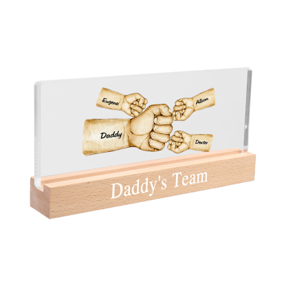 Personalisierte 4 Namen & Text PAPA Faust Nachtlicht Geschenk für Vater