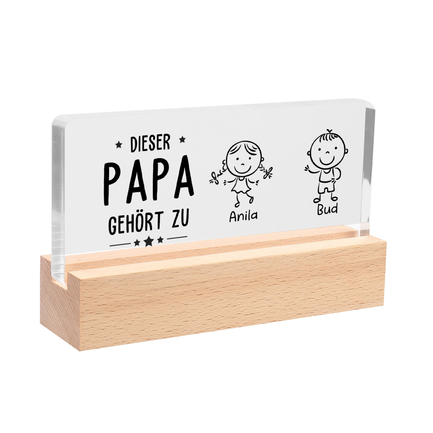 Personalisierte 2-6 Namen & Muster Nachtlicht Geschenk für Vater-Diese Papa gehört zu........