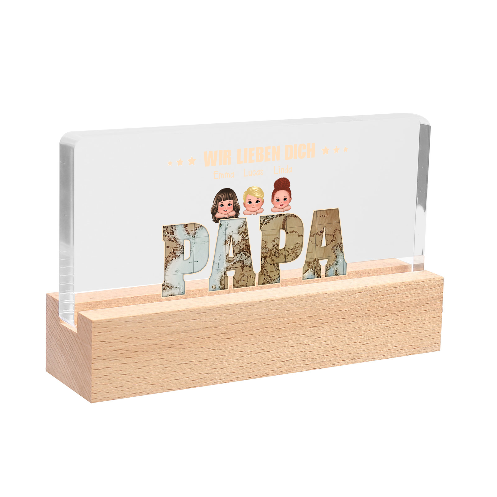 Personalisierte 1-10 Namen & Geburtsblumen Rund Nachtlicht-Zuerst Mama, Jetzt Oma-Geschenk für Großmutter zum Muttertag