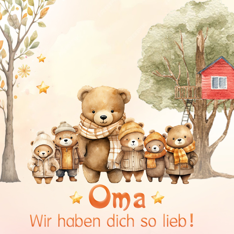 Personalisierte 5 Namen Gravur OMA Halskette mit 5 Geburtssteinen-Oma wir haben dich so lieb-Geschenk mit Nachrichtenkarte