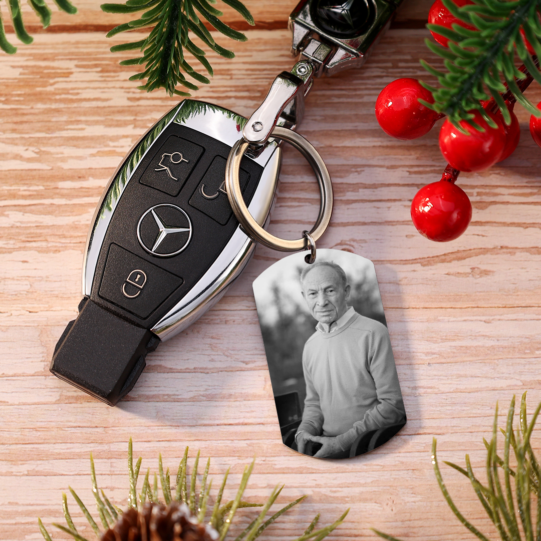 Personalisierbares Foto Trauer Schlüsselanhänger-Ich trage dich mit mir, bis ich dich wiedersehe-Andenken Schlüsselanhänger