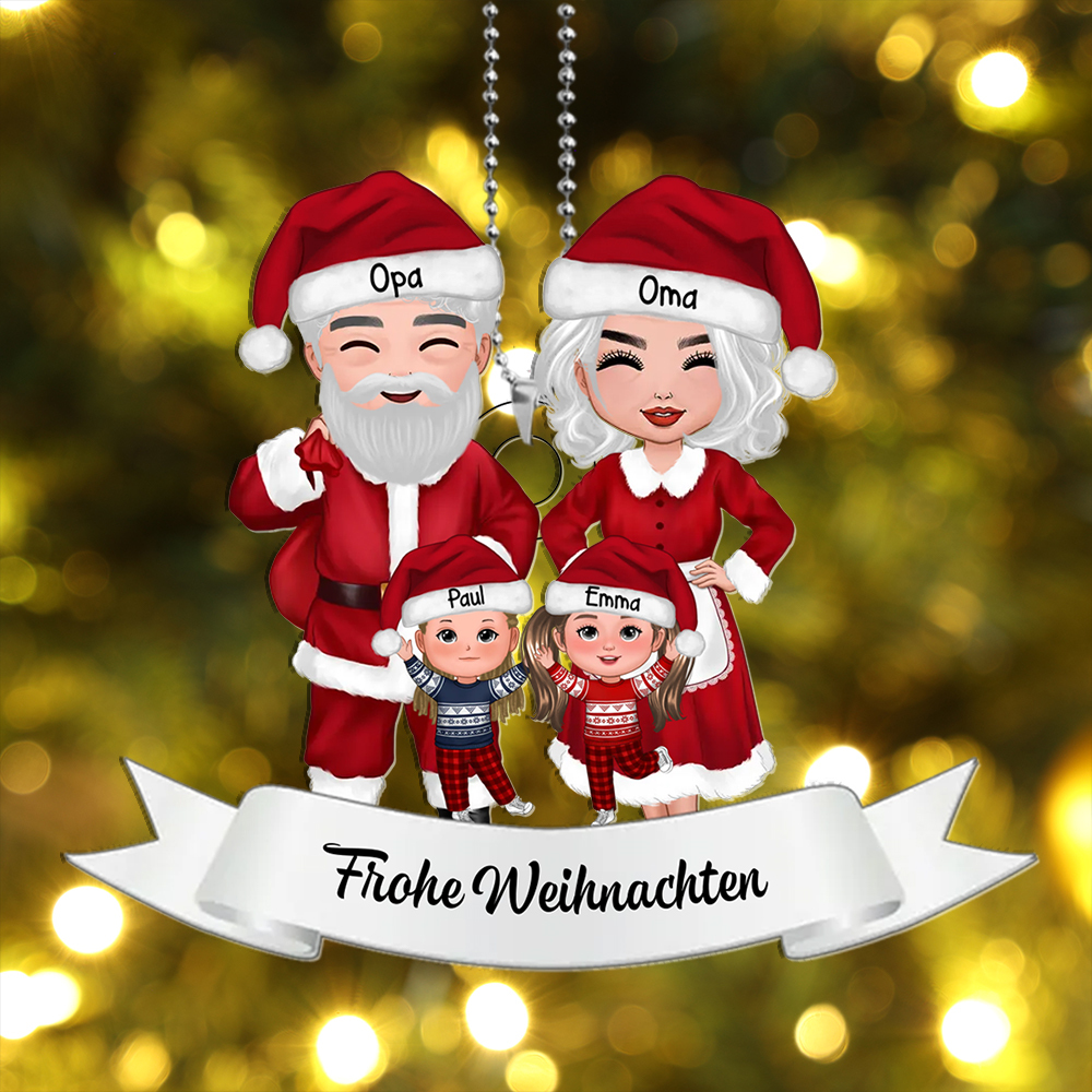 [Copy]Personalisierte 1-6 Namen Weihnachtsornament Oma/Opa & Enkelkinder Acryl-Anhänger 