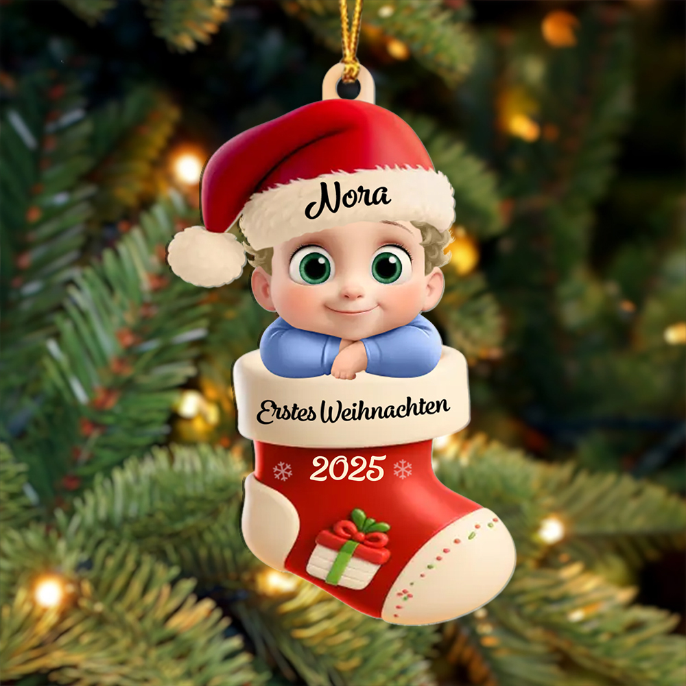 Personalised Baby’s First Christmas Stocking Ornament