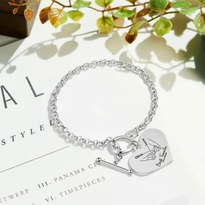 Personalisierte 2 Namen Edelstahl Armband für meine beste Freundin Du wirst immer für mich da sein – Geschenk mit Nachrichtkarte