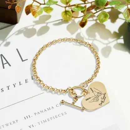Personalisierte 2 Namen Edelstahl Armband für meine beste Freundin Du wirst immer für mich da sein – Geschenk mit Nachrichtkarte