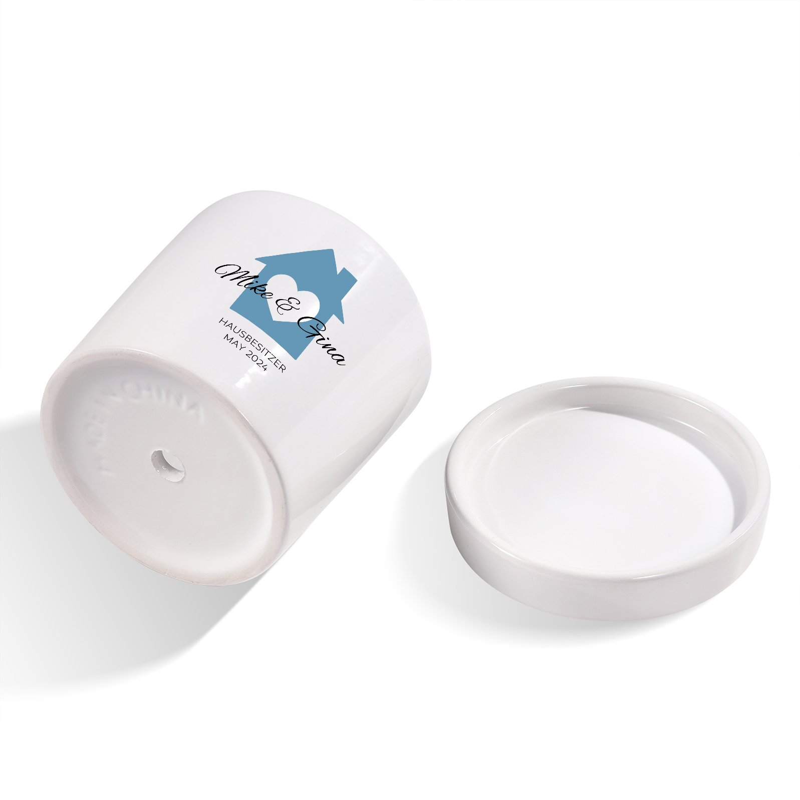 Personalisierbarer 1 Name & Text & Datum Liebespaar Blumentopf Einweihungsgeschenk Geschenk für ein neues Zuhause