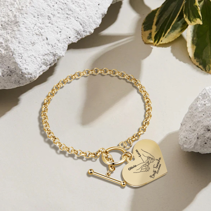 Personalisierte 2 Namen Edelstahl Armband mit Herzanhänger –Beste Freundin für immer– Geschenk für Freundin 