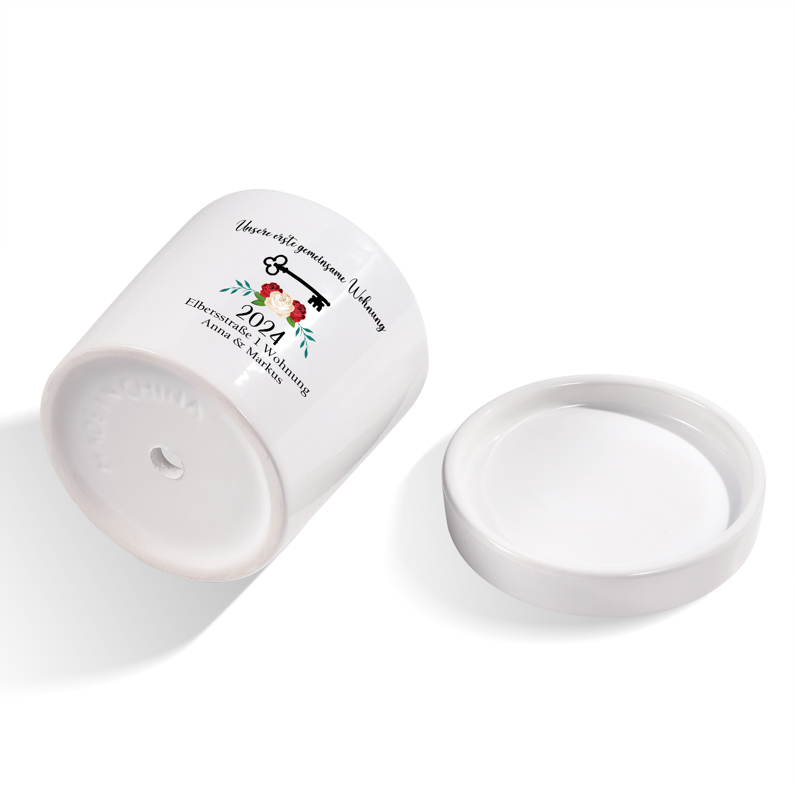 Personalisierbare 2 Texte & Jahr Liebespaar Blumentopf Einweihungsgeschenk Geschenk für ein neues Zuhause