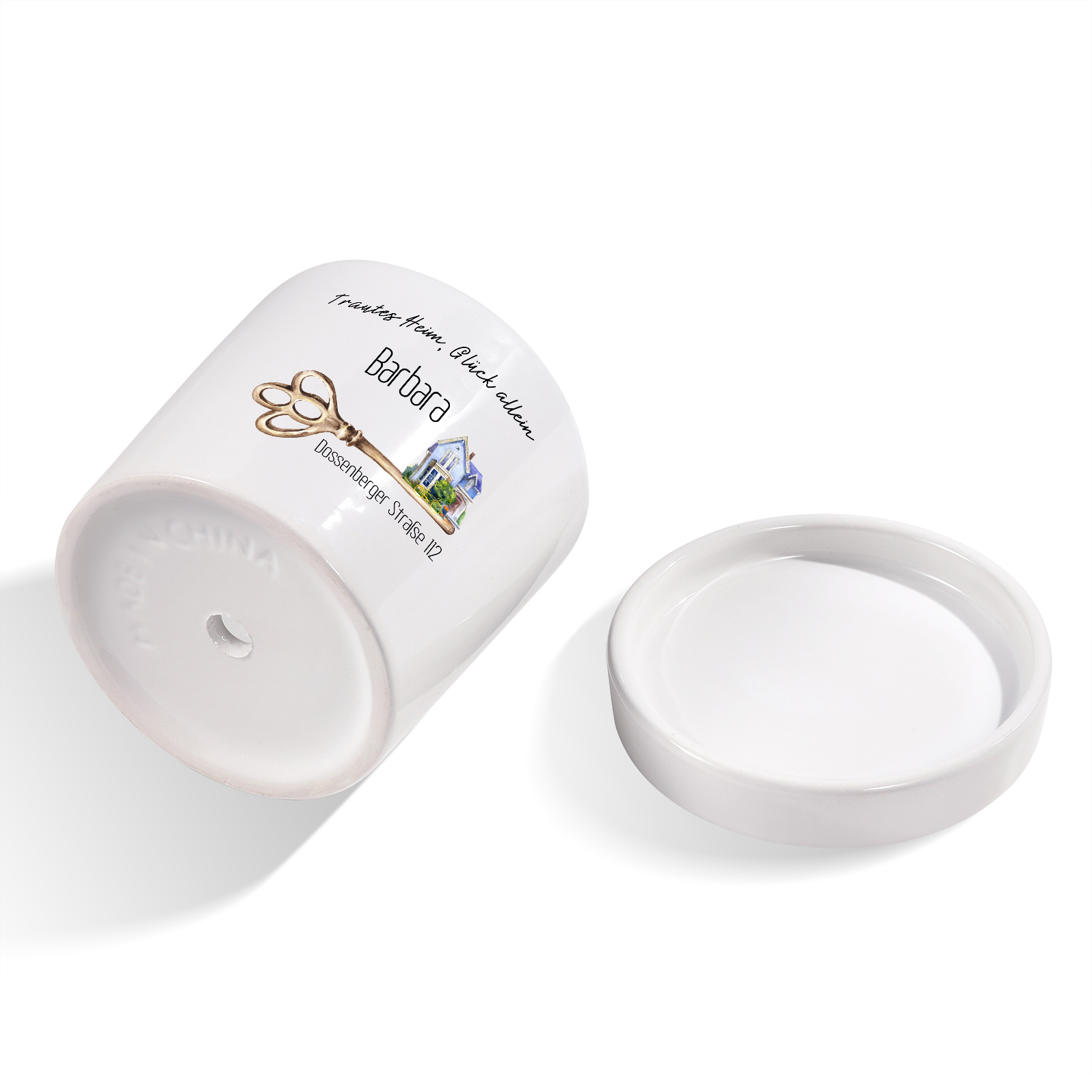 Personalisierbarer Name & 2 Texte & Foto Liebespaar Blumentopf Einweihungsgeschenk Geschenk für ein neues Zuhause