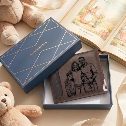 Personalisierte Herren Geldbörse mit Fotogravur und Monogramm