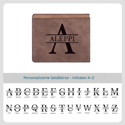 Herren Personalisierter Name & Buchstabe & Foto Lede Geldbörse Weihnachtsgeschenk