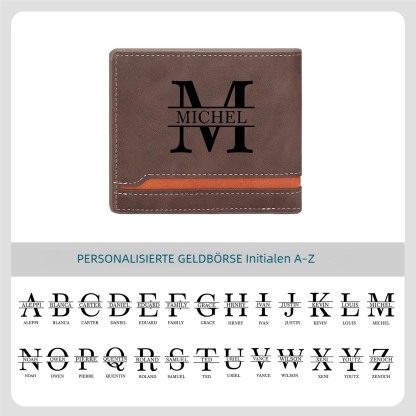 Personalisiertes Foto & Name & Buchstabe Leder Geldbörse für Paare