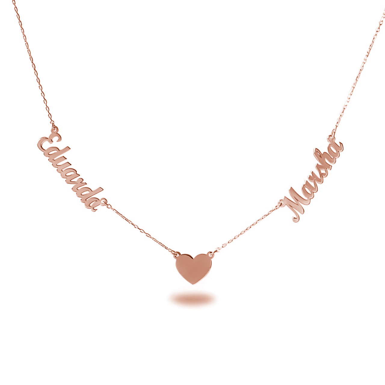 Personalisierte 2 Namen mit Gravuren Herz Halskette