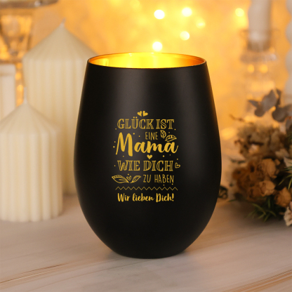 Personalisierter Kerzenhalter aus Glas mit Foto Geschenk für Mama