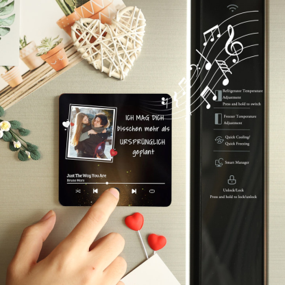 Personalisierte mit Foto & Lied Musik-Kühlschrankmagnet – Romantisches Geschenk für Paare