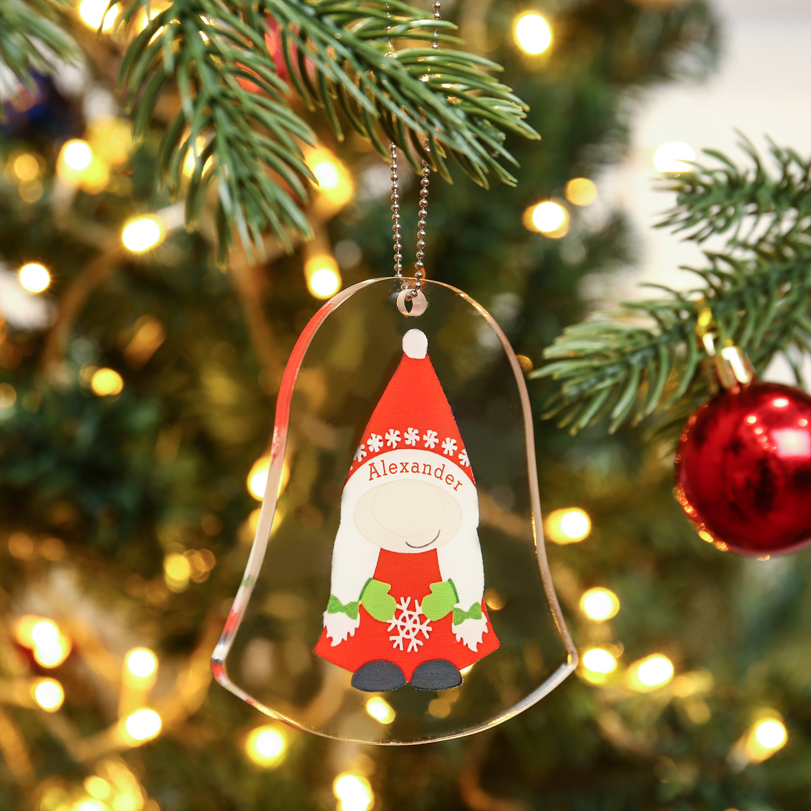 Acryl Personalisierter 1 Name Zwerg Weihnachtsornament Weihnachtsbaum Anhänger
