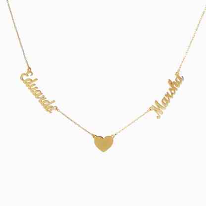 Personalisierte 2 Namen mit Gravuren Herz Halskette