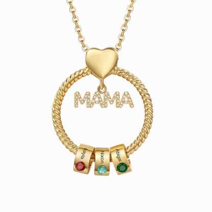 Personalisierte 1-6 Name Gravur MAMA Halskette mit 1-6 Geburtsstein
