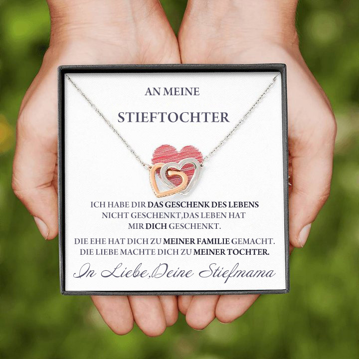Kettenmachen S925 Silber Herz Halskette - An Meine Stieftochter von Stiefmama - Geschenk mit Nachrichtenkarte 32.59