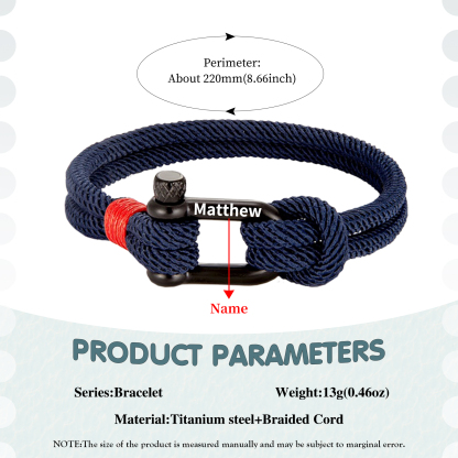 Herren Personalisierter 1 Name Edelstahl Hufeisenschnalle Handseil Armband-An meinen Sohn Glaube an dich selbst-Geschenk mit Nachrichtenkarte