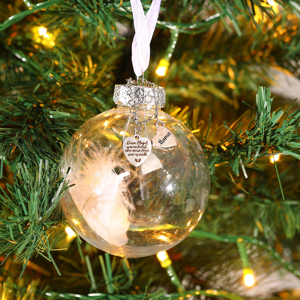 Andenken Weihnachtsornament-Deine Flüge waren bereit, aber mein Herz war es nicht-Weihnachtskugeln mit der Feder Weihnachtsgeschenk