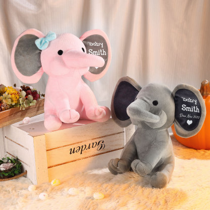 Personalisierter 1 Name & Datum Elefant Kinder Baby Spielzeug Haus Deko