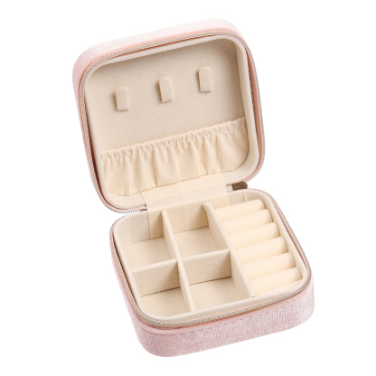 Personalisierbarer Name & Geburtsblume klein Velvet Schmuckaufbewahrung Schmuckzubehör Aufbewahrungsbox für Schmuck