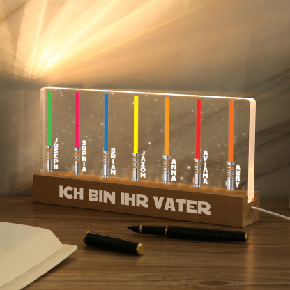 Personalisierbare 7 Namen & Text Krieg der Sterne Acryl Nachtlicht - für Familie