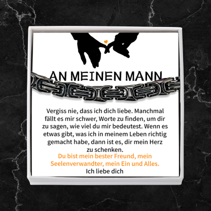 Herren Edelstahl Armband- An Meinen Mann Vergiss nie, dass ich dich liebe-Geschenk mit Nachrichtenkarte