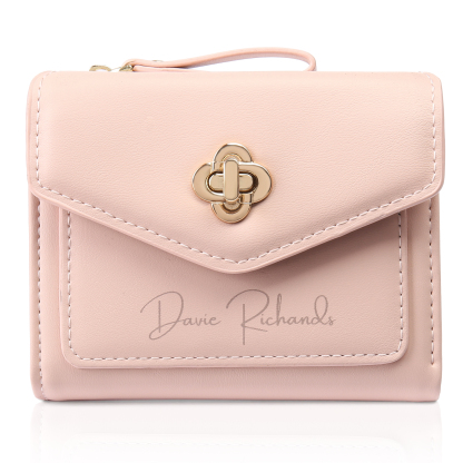 Damen Personalisierter Text & Foto PU Leder Klapp-Portemonnaie Geldbörse mit Reißverschluss